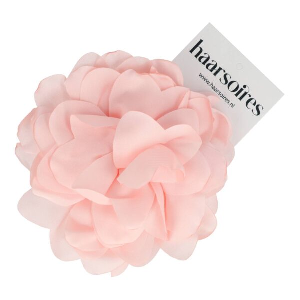 Haarspeld Duckklem 10cm – Haarbloem – Gladde Stof – Lichtroze
