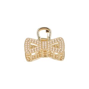 Haarspeld Haarklem 4cm – Strik – Pareltjes – Metaal – Goud