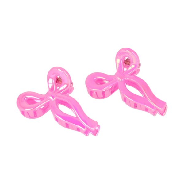 Haarklemmen lus vorm parelmoer_2 Haarspeld Haarklemmen 4,5cm – Strik – Parelmoer Roze – Set van 2