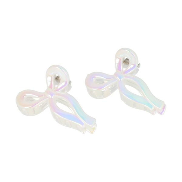 Haarklemmen lus vorm parelmoer_3 Haarspeld Haarklemmen 4,5cm – Strik – Parelmoer Wit – Set van 2