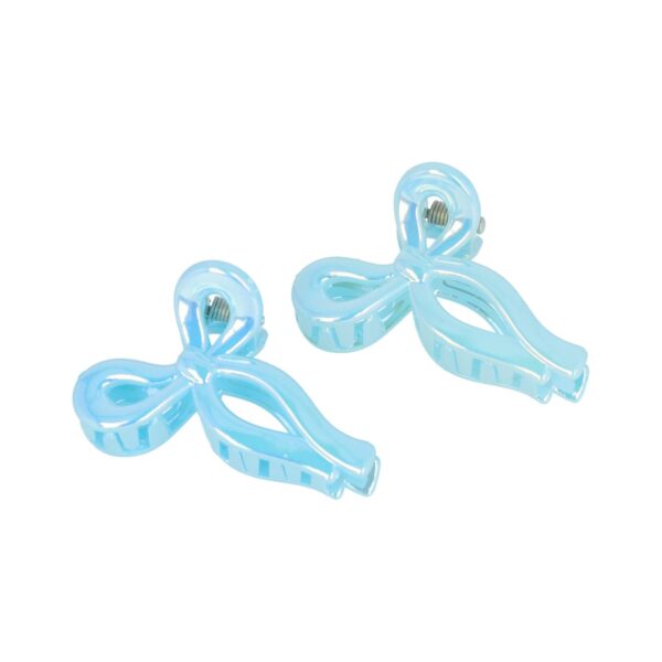 Haarklemmen lus vorm parelmoer_4 Haarspeld Haarklemmen 4,5cm – Strik – Parelmoer Blauw – Set van 2