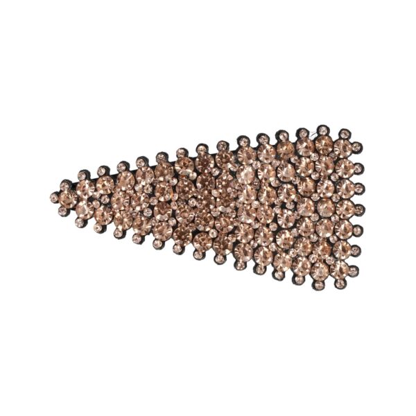 Klikklak driehoek steentjes_1 Haarspeld Klikklak 7cm - Driehoek Vorm - Glitter Steentjes - Champagne Roze