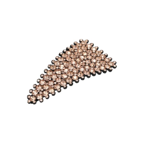 Klikklak driehoek steentjes_7 Haarspeld Klikklak 7cm - Driehoek Vorm - Glitter Steentjes - Champagne Roze