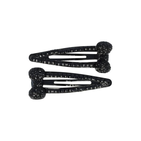 Klikklak glitter zwart strikje_2 Haarspeld Klikklak 6cm - Strikje - Glitter Steentjes - Zwart