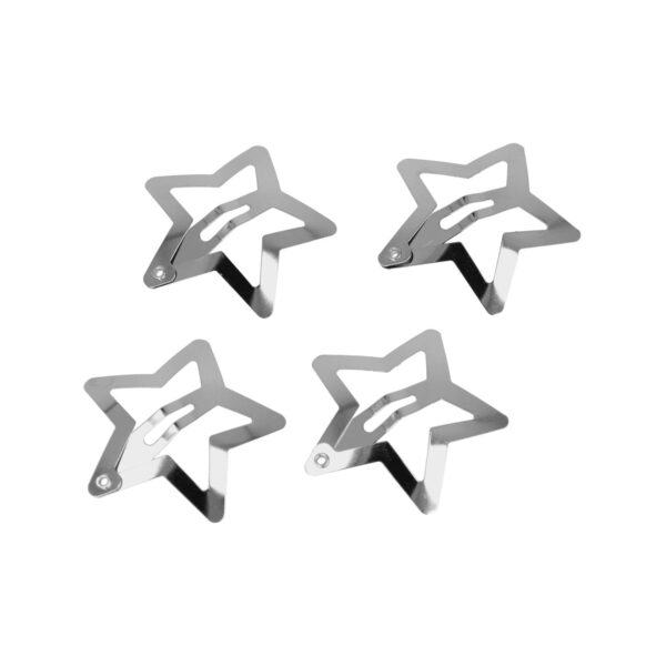 Klikklak ster zilver set van 4_3 Haarspeld Klikklak 3cm - Ster - Zilver - Set van 4