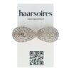 Haarspeld Patentspeld Strik 6.5cm – Strass Steentjes – Zilver