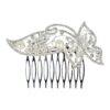 Sierkam vlinder strass zilver_1 Haarspeld Sierkam Opsteekkam 9cm - Vlindervorm - Strass Steentjes Parel - Metaal - Zilver