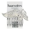 Sierkam vlinder strass zilver_2 Haarspeld Sierkam Opsteekkam 9cm - Vlindervorm - Strass Steentjes Parel - Metaal - Zilver