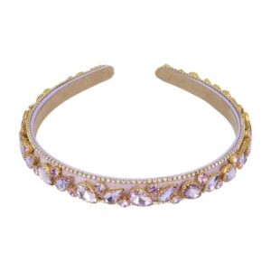 Haarband Diadeem 1,5cm – Facetkralen - Strass Steentjes – Paars