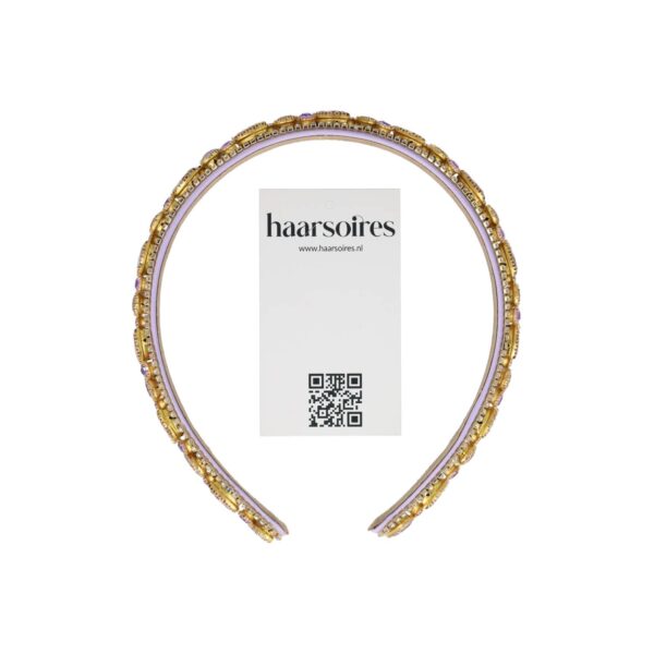 diadeem facet stenen_15 Haarband Diadeem 1,5cm – Facetkralen - Strass Steentjes – Paars