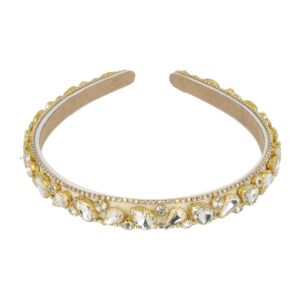 Haarband Diadeem 1,5cm – Facetkralen - Strass Steentjes – Wit Zilver