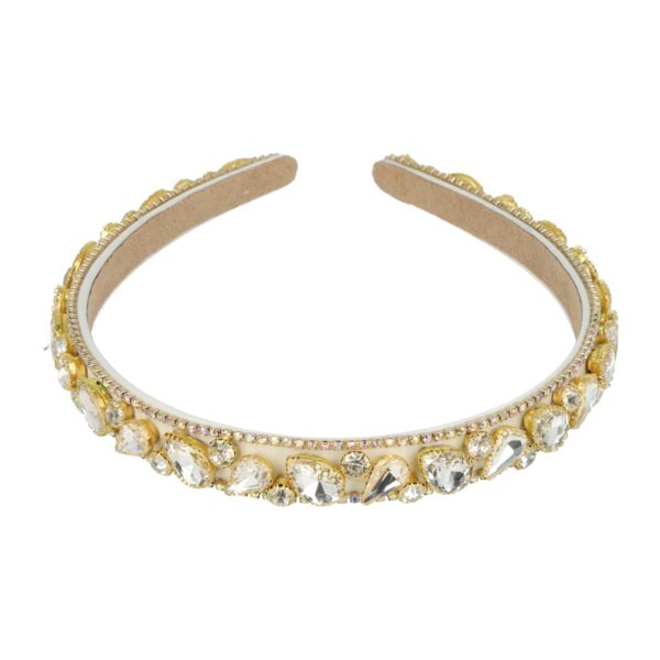 diadeem facet stenen_3 Haarband Diadeem 1,5cm – Facetkralen - Strass Steentjes – Wit Zilver