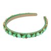 diadeem facet stenen_6 Haarband Diadeem 1,5cm – Facetkralen - Strass Steentjes – Groen