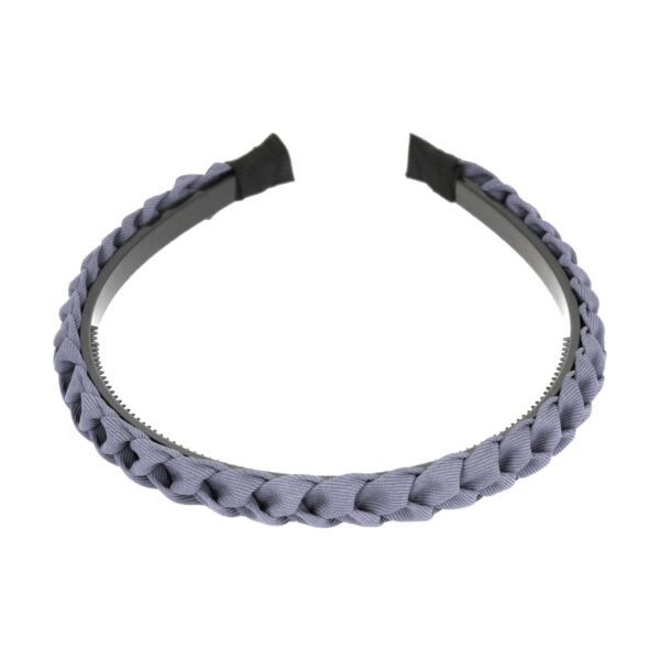 diadeem gevlochten naturel_13 Haarband Diadeem 1.5cm – Gevlochten – Effen Stof & Kunststof – Blauw Grijs