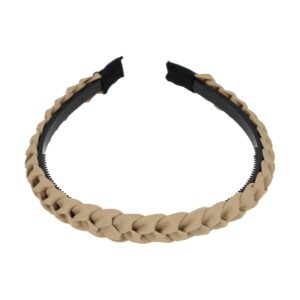 Haarband Diadeem 1.5cm – Gevlochten – Effen Stof & Kunststof – Beige
