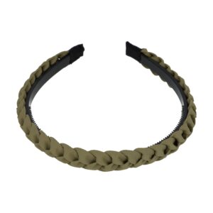 Haarband Diadeem 1.5cm – Gevlochten – Effen Stof & Kunststof – Groen