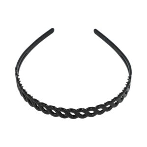 Haarband Diadeem 1,3cm – Gevlochten Vorm – Kunststof – Zwart