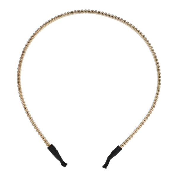 diadeem strass steentjes 2 rijen goud_4 Haarband Diadeem 0,5cm – 2 Rijen Strass Steentjes – Metaal – Goud