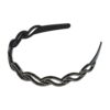 Haarband Diadeem 1,5cm – Gevlochten – Strass Steentjes – Kunststof – Zwart Zilver