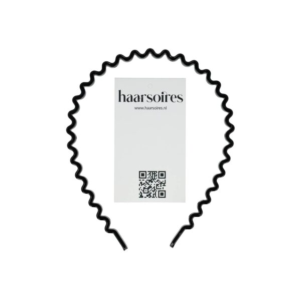 diadeem zigzag kunststof zwart_2 Haarband Diadeem 1cm – Zigzag Vorm – Kunststof – Zwart