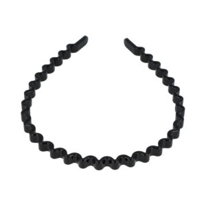 Haarband Diadeem 1cm – Zigzag Vorm – Kunststof – Zwart
