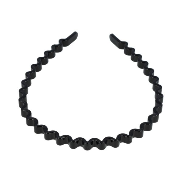 diadeem zigzag kunststof zwart_4 Haarband Diadeem 1cm – Zigzag Vorm – Kunststof – Zwart