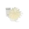 Haarspeld Duckklem 12cm - XL Bloem - Stof met Kralen & Veren – Creme