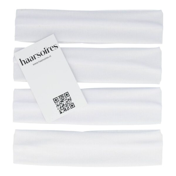 haarband basic_2 Haarband Stof 4cm - Baby - Wit - DIY - Set van 4