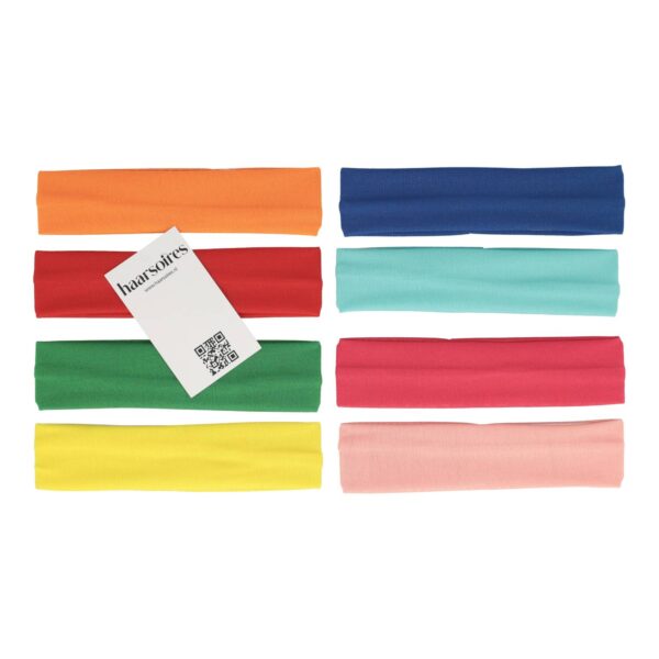 haarband color mix 8 stuks_2 Haarband Stof 4cm - Baby - Color Mix - DIY - Set van 8