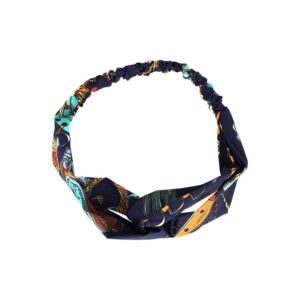 Haarband Twist 5cm – Ketting Print – Gladde Stof – Creme (kopie)