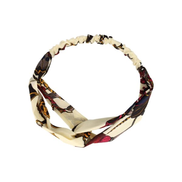 haarband twist ketting patroon twist_5 Haarband Twist 5cm – Ketting Print – Gladde Stof – Creme