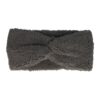 Haarband Twist 12cm – Effen Kleur – Teddy Imitatiebont Stof – Grijs