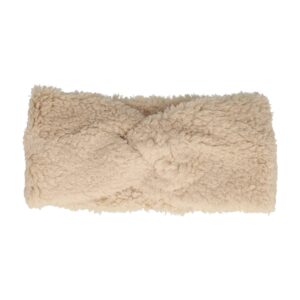 Haarband Twist 12cm – Effen Kleur – Teddy Imitatiebont Stof – Beige