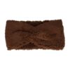 Haarband Twist 12cm – Effen Kleur – Teddy Imitatiebont Stof – Donkerbruin