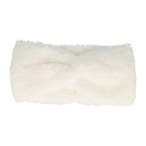 Haarband Twist 12cm – Effen Kleur – Teddy Imitatiebont Stof – Wit