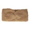 Haarband Twist 12cm – Effen Kleur – Teddy Imitatiebont Stof – Lichtbruin