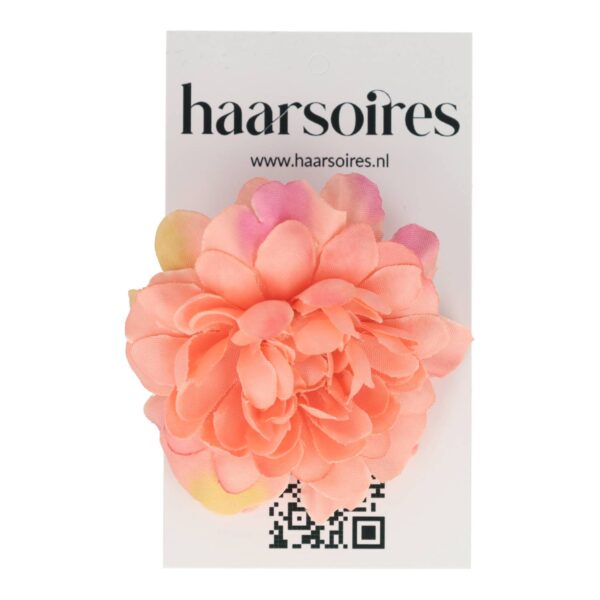 Haarspeld Duckklem 5cm – Haarbloem – Geel Perzik Roze