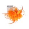 Haarspeld Duckklem 12cm - XL Bloem - Stof met Kralen & Veren – Oranje