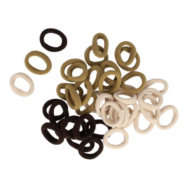 haarelastieken endless mini bruin tinten_2 Haarelastiekjes Mini 2cm - Endless – Bruin Beige Creme - Set van 40