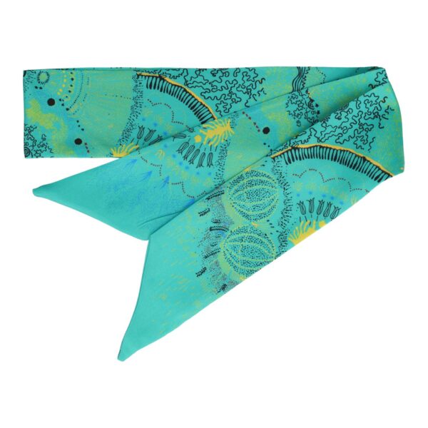 haarsjaaltje print_17 Haarband Haarsjaaltje 95cm - Fantasie Patroon - Blauw