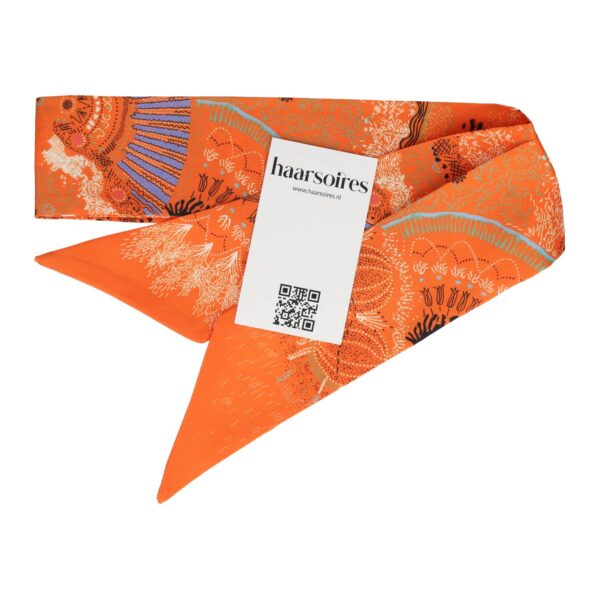 haarsjaaltje print_2 Haarband Haarsjaaltje 95cm - Fantasie Patroon - Oranje