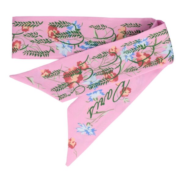 haarsjaaltje print_5 Haarband Haarsjaaltje 95cm - Bloemen Print - Roze
