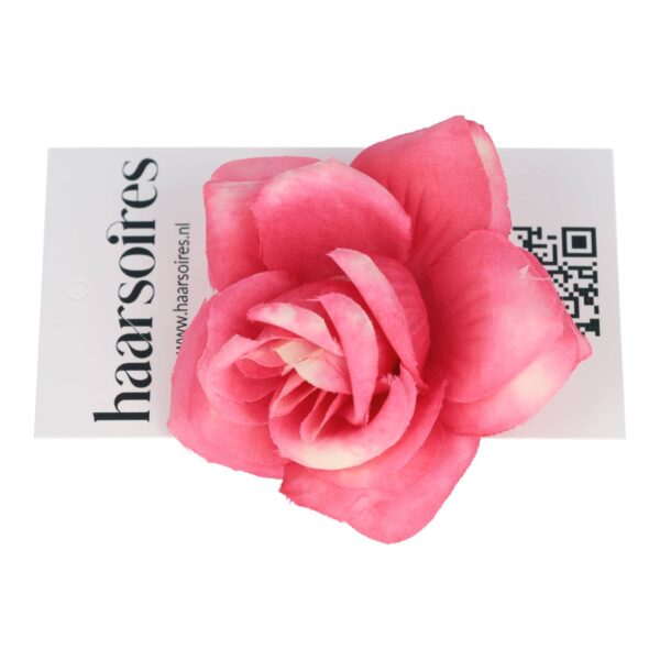 Haarspeld Duckklem 5cm – Haarbloem Roos – Roze
