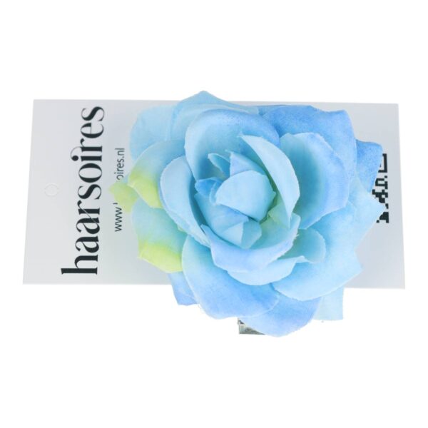 Haarspeld Duckklem 5cm – Haarbloem Roos – Blauw