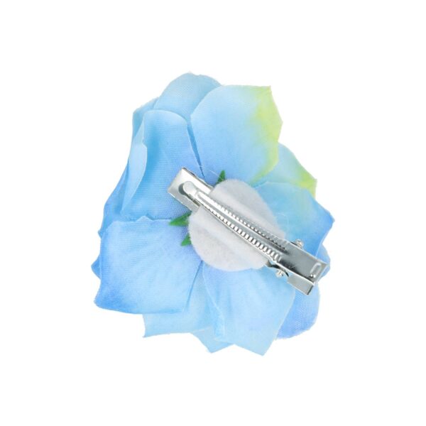 Haarspeld Duckklem 5cm – Haarbloem Roos – Blauw