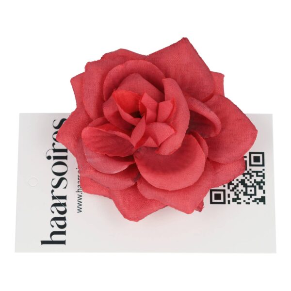 haarspeld roos bloem_9 Haarspeld Duckklem 5cm – Haarbloem Roos – Rood