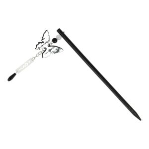 Haarspeld Haarpin 18cm - Haarstokje - Vlinder Ketting Kralen - Zwart