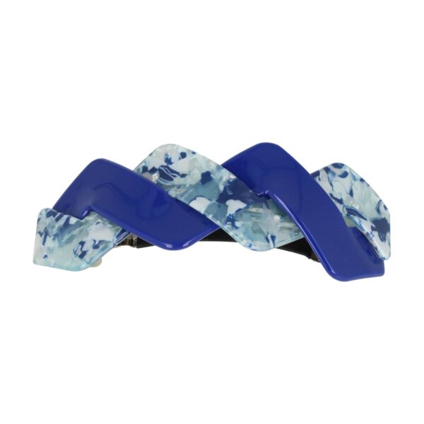 Haarspeld Patentspeld Zigzag 10cm – Marmer Patroon – Anti-slip – Blauw