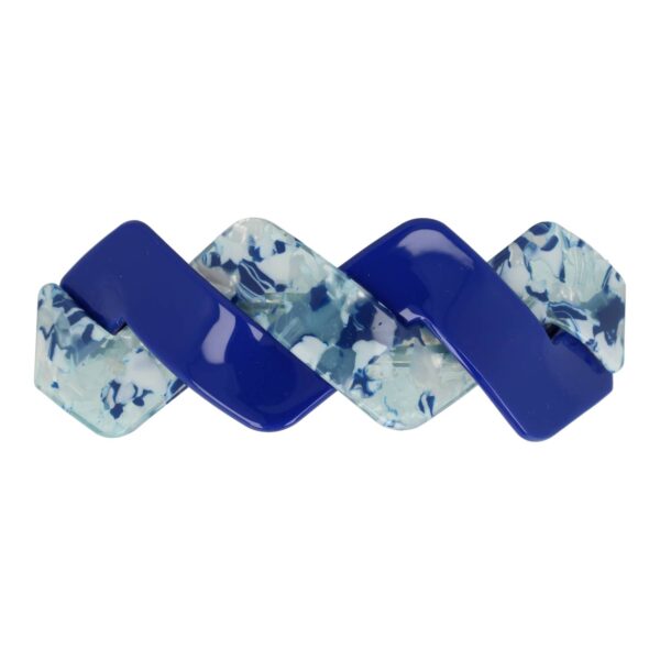 Haarspeld Patentspeld Zigzag 10cm – Marmer Patroon – Anti-slip – Blauw