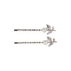 schuifspeldje bloem parel_2 Haarspeld Schuifspeldjes 6cm - Bloem Parel Strass 6cm - Zilver - Set van 2